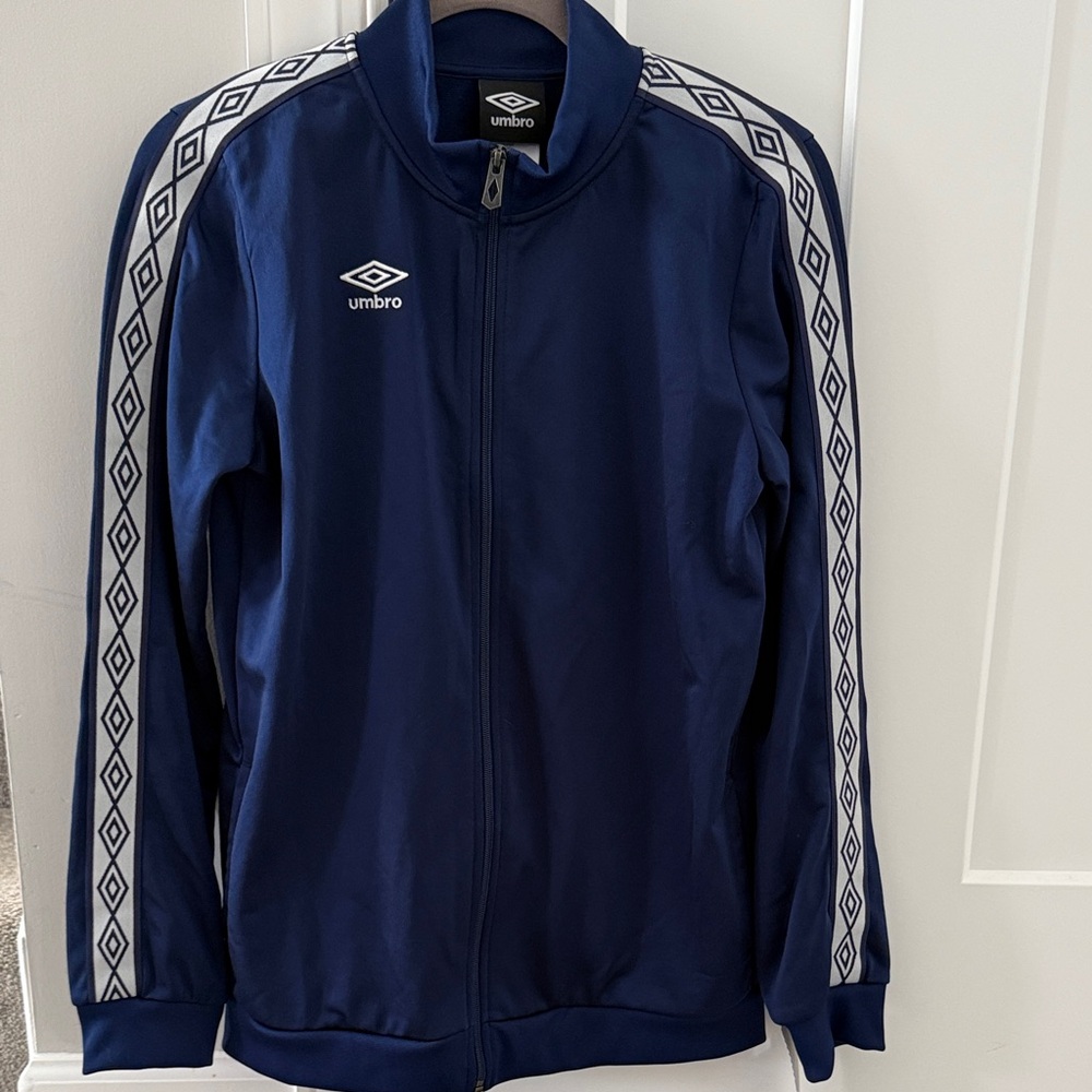 Umbro Blue Jacket with White Accents NWT XL 16/18